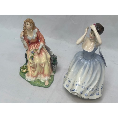 84 - Two Royal Doulton porcelain figures of ladies, comprising, ‘Opehlia’, from the ‘Shakespeare Ladies’ ... 