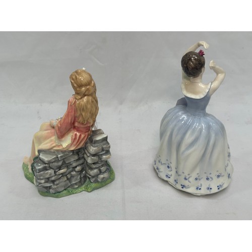 84 - Two Royal Doulton porcelain figures of ladies, comprising, ‘Opehlia’, from the ‘Shakespeare Ladies’ ... 