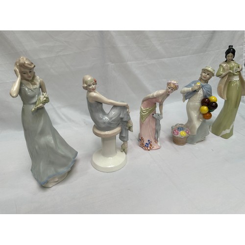 61 - Five assorted Royal Doulton figures from the ‘Reflections’ series including ‘Covent Garden’ HN2857, ... 