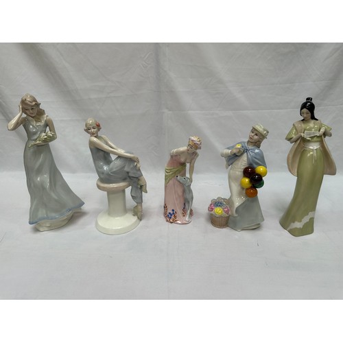 61 - Five assorted Royal Doulton figures from the ‘Reflections’ series including ‘Covent Garden’ HN2857, ... 