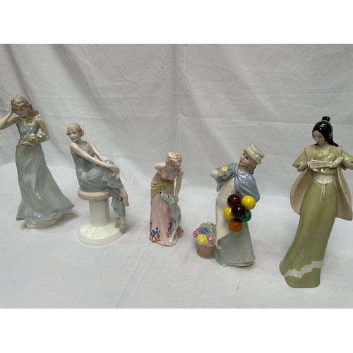 61 - Five assorted Royal Doulton figures from the ‘Reflections’ series including ‘Covent Garden’ HN2857, ... 