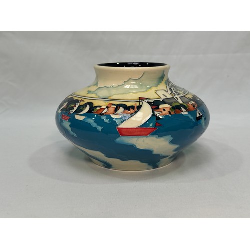 96 - A Moorcroft pottery vase, of compressed globular form, in the ‘Farm Cove’ pattern, designed by Vicky... 