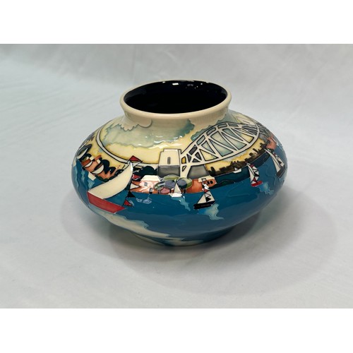 96 - A Moorcroft pottery vase, of compressed globular form, in the ‘Farm Cove’ pattern, designed by Vicky... 