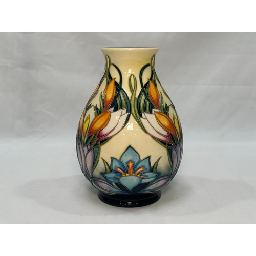 98 - A Moorcroft pottery vase, of compressed baluster form with flared rim, in the ‘Spring Pearl’ pattern... 