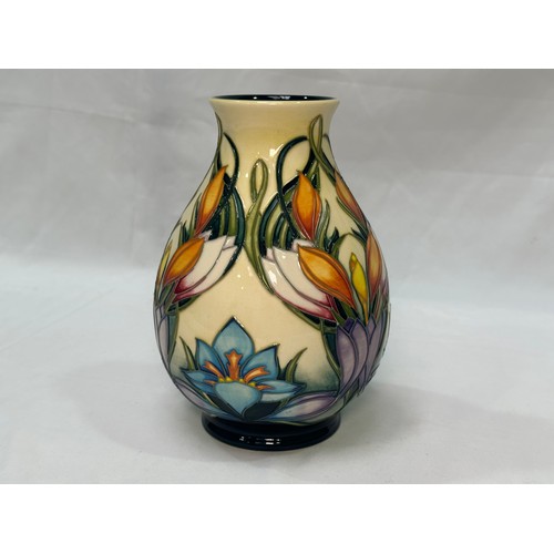 98 - A Moorcroft pottery vase, of compressed baluster form with flared rim, in the ‘Spring Pearl’ pattern... 