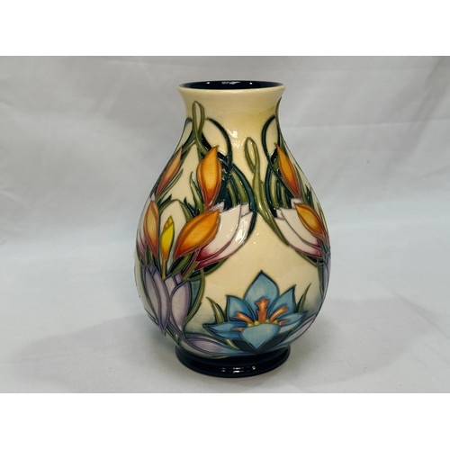 98 - A Moorcroft pottery vase, of compressed baluster form with flared rim, in the ‘Spring Pearl’ pattern... 