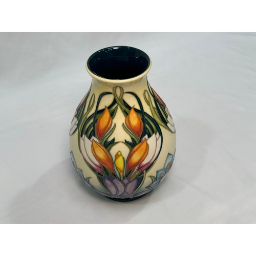 98 - A Moorcroft pottery vase, of compressed baluster form with flared rim, in the ‘Spring Pearl’ pattern... 