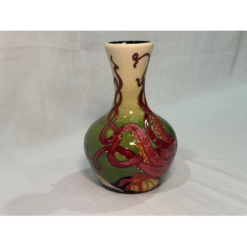 106 - A Moorcroft pottery vase, of bulbous form with waisted neck and flared rim, in the ‘Octopus' pattern... 