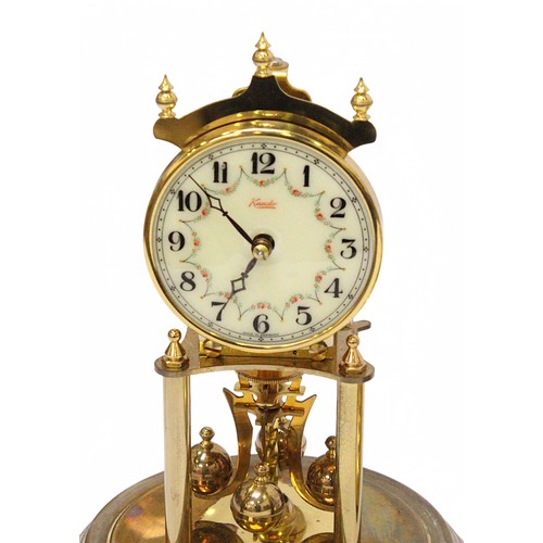 460 - Four various brass 'year long going' anniversary clocks under glass domes, (4).