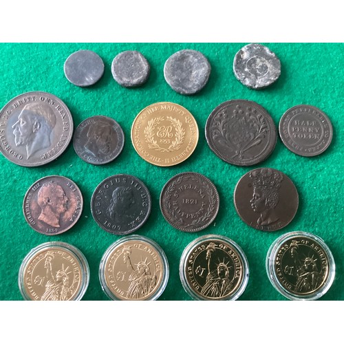 302 - A box of foreign and some GB coins, with some earlier and also interesting pieces, as well as coins ... 