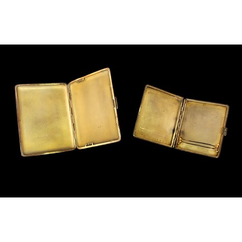 170 - Two various silver cigarette cases, the larger by E S & Co. Hallmarked Birmingham, 1946, both with e... 