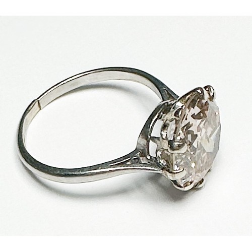 244 - A Solitaire Diamond Ring, Brilliant Cut Estimated at 4.43 carats, ten-claw set in platinum, (shank r... 