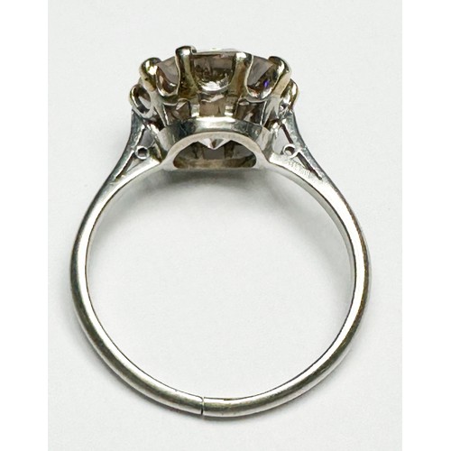 244 - A Solitaire Diamond Ring, Brilliant Cut Estimated at 4.43 carats, ten-claw set in platinum, (shank r... 