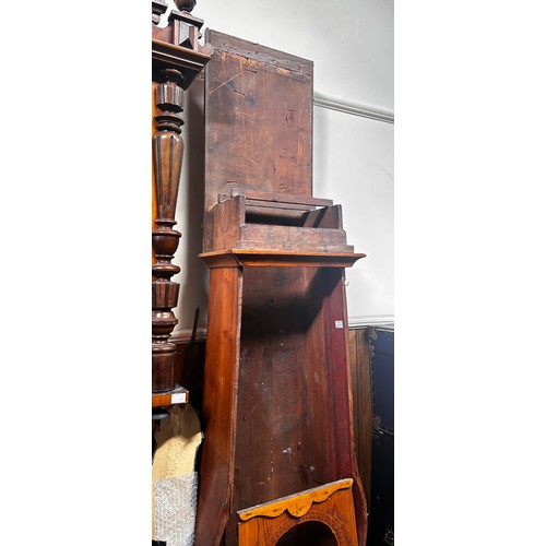 469 - A French Comptoise clock and another hanging clock for spares or repair, together with a grandmother... 