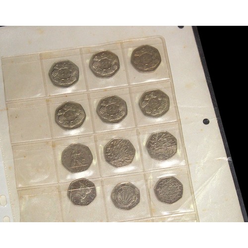 345 - A collection of GB pre-decimal coins, Queen Victoria to ERII, arranged in clear plastic A4 coin pock... 