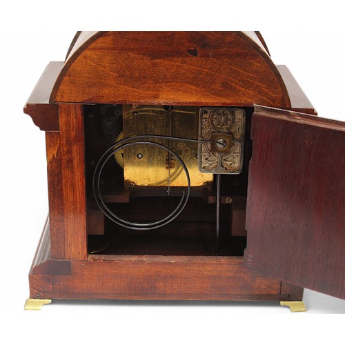 474 - Two 20th century mahogany dome top bracket clocks both with silvered chapter rings, Arabic numerals ... 