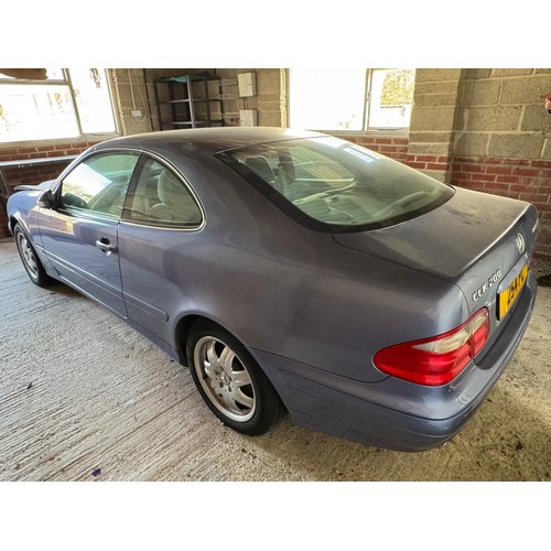 378 - A Mercedes CLK 200 Kompressor coupe, 2001, metallic light blue, velour upholstery with walnut trim, ... 