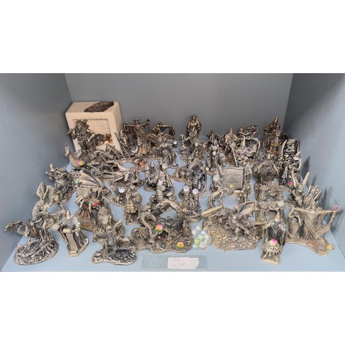 A collection of fifty unboxed Myth & Magic and Hobbit Collection pewter ...