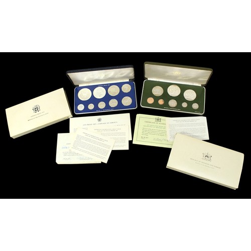 Two Franklin Mint proof coin Sets comprising Republic of Trinidad and ...