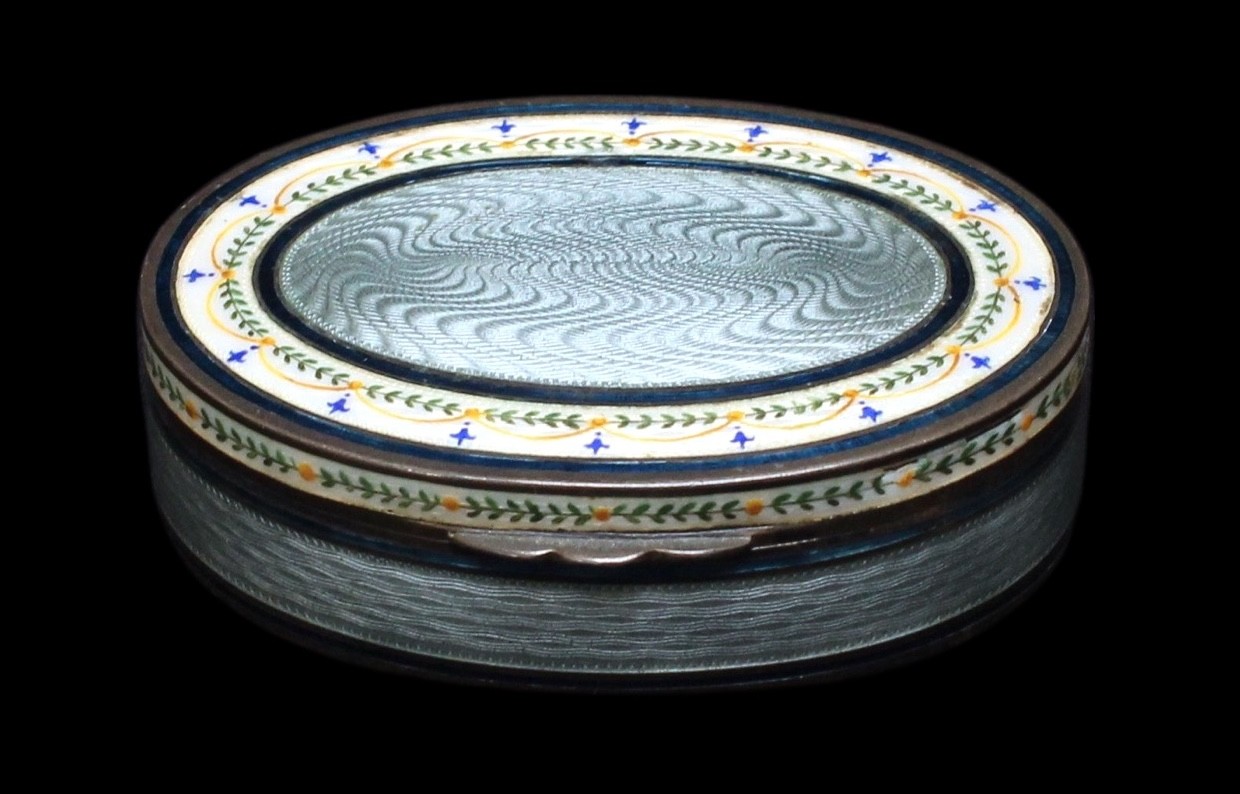Georg Adam Scheid (Austrian, 1838-1921), A silver and guilloche enamel ...