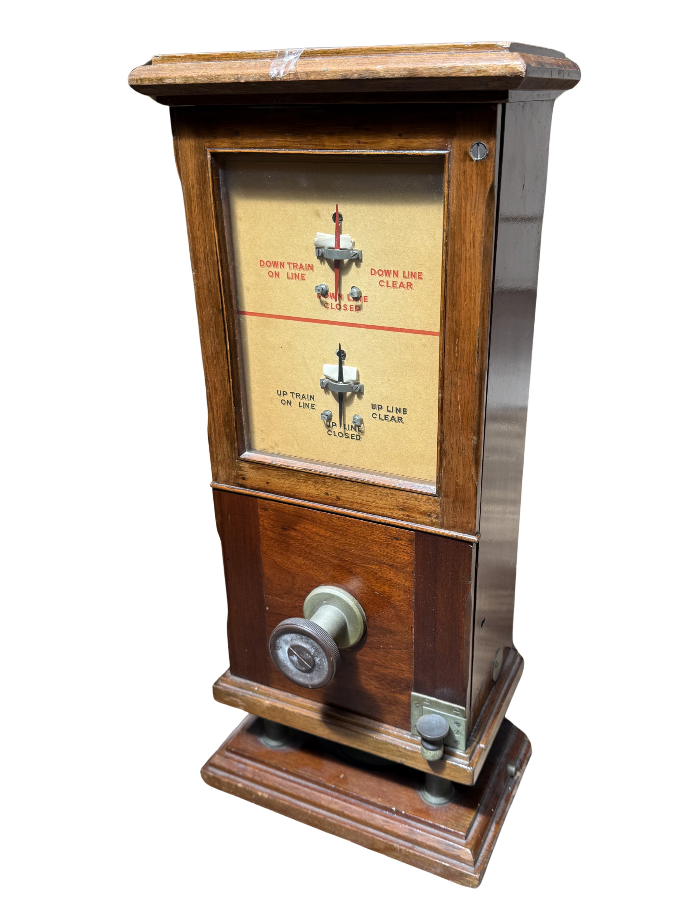 An LNWR Fletcher’s double-line mahogany cased block instrument, stamped ...