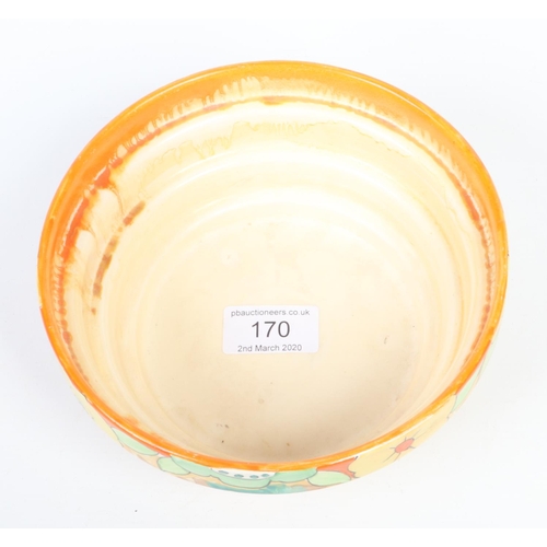 170 - An Art Deco Newport pottery bowl by Clarice Cliff. Decorated with the Delecia pattern from the Bizar... 