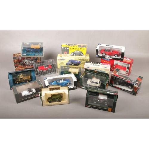 4 - A collection of boxed diecast model vehicles, to include Corgi Classics, Vanguards, Harley Davidson ... 