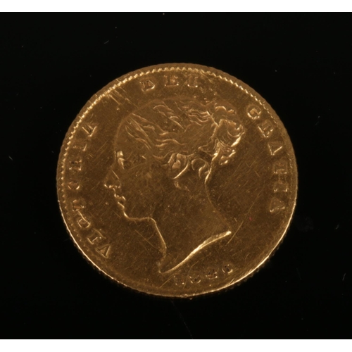 396 - A 1846 shield back half sovereign.