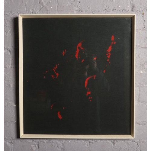 339 - A framed red pastel on black sugar paper, portrait of jazz musician Sidney Bechet, circa 1950s. (54c... 