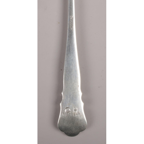 536 - A silver Third Reich Luftwaffe mess spoon, stamped 800 and marked OH Fassberg to the back, along wit... 