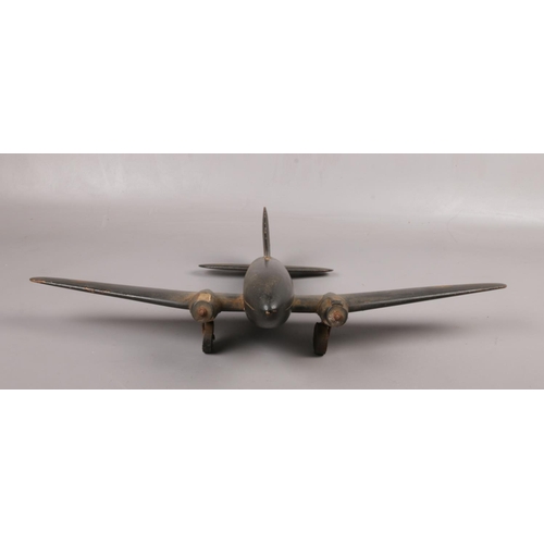 68 - A World War 2 painted wooden Aircraft recognition model, possibly a Bristol Blenheim, 46cm wide.