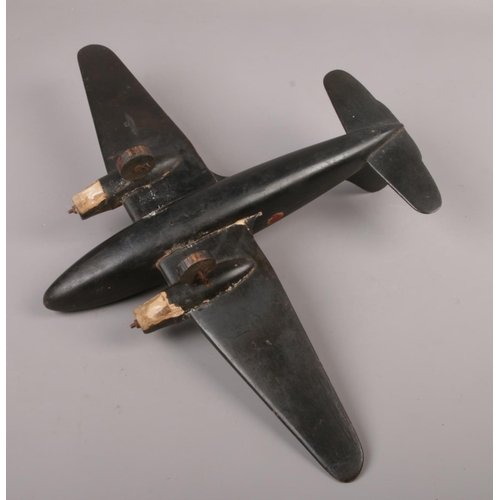 68 - A World War 2 painted wooden Aircraft recognition model, possibly a Bristol Blenheim, 46cm wide.