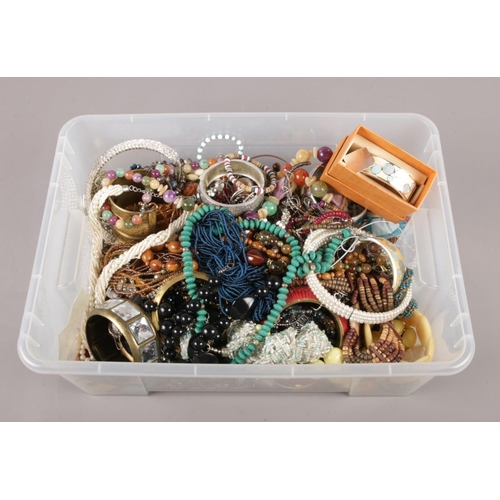 110 - A box of costume jewellery, to include necklaces, bracelets etc.