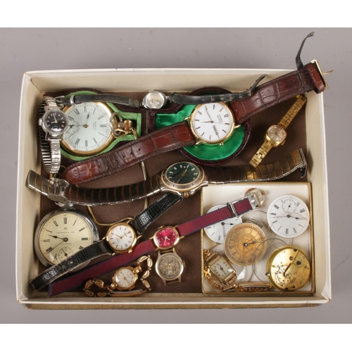 120 - A collection of watches and watch parts. Including ladies and gent's wrist and bracelet watches, cas... 