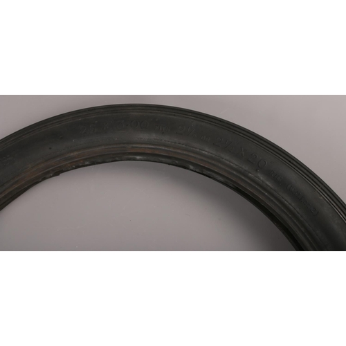 178 - An original John Bull eleven rib front motorcycle tyre for a Vincent, Leicester Rubber Co. Ltd. Size... 