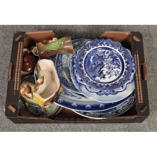 303 - A box of miscellaneous, Eastgate pottery, Burleigh ware, Leonardo collection examples