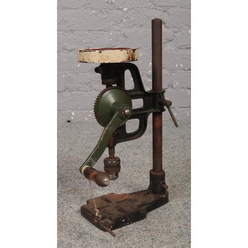 564 - A small vintage drill press/ pillar drill.