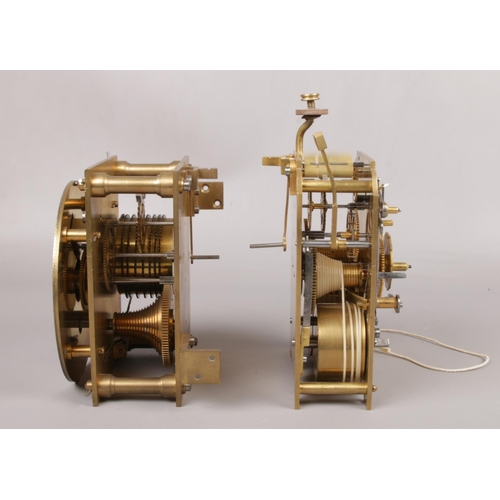 205 - A single fusee clock movement stamped E. C. & W. having silvered dial with Roman numeral markers and... 