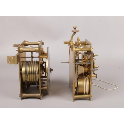 205 - A single fusee clock movement stamped E. C. & W. having silvered dial with Roman numeral markers and... 