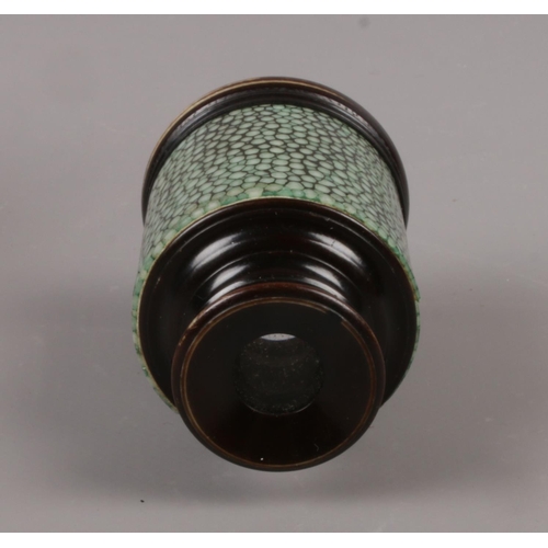 544 - A George III early 19th century shagreen and stained ivory single drawer small telescope by Dollond ... 