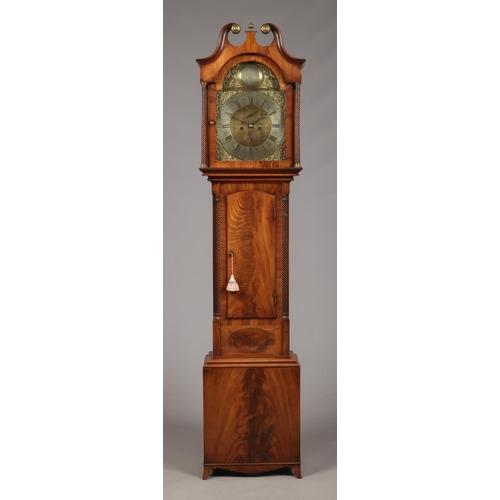 274 - A George III figured mahogany 8 day longcase clock by John Hamilton, Glasgow. With brass arch top di... 