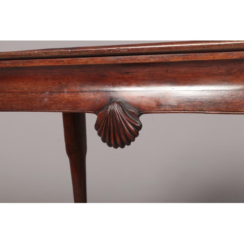 287 - A George II Irish mahogany silver table with notched rectangular dish top. With a pair of carved she... 