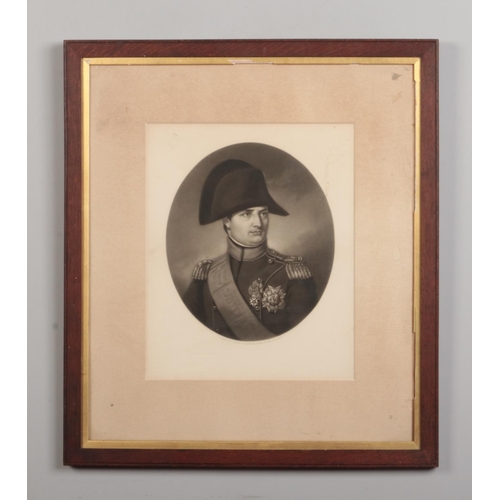 240 - Samuel Cousins A.R.A. (1801-1887), oak framed stipple engraving. Portrait of Napoleon after a painti... 