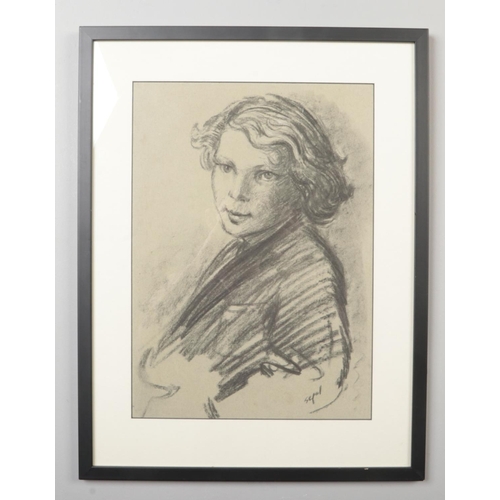 249 - Hyman Segal (1914-2004), two framed charcoal female portraits on coloured paper. The larger signed, ... 