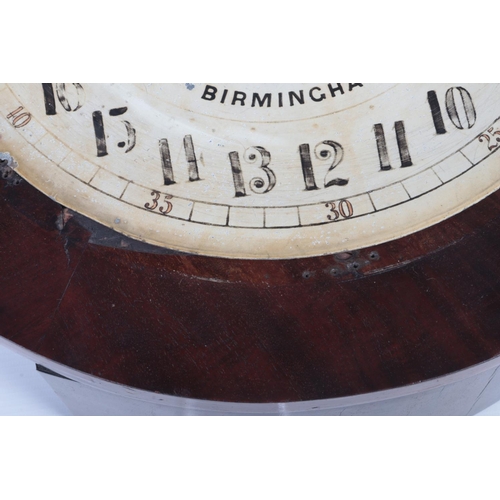 67 - An early Victorian mahogany cased 24 hour wall clock. With painted dial having 24 hour markers and s... 