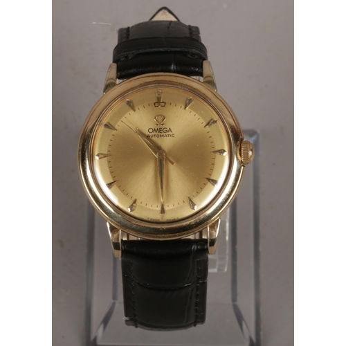 294 - A gentleman's gold plated Omega automatic wristwatch.