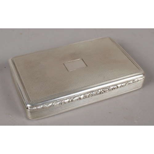 297 - A Victorian silver table snuff box, assayed London 1840 by Thomas Fairbairn. 113g.