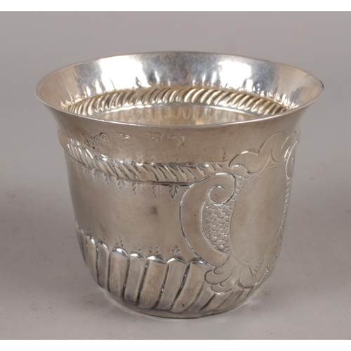 331 - A George II silver caudle cup, assayed London 1743. 61g.