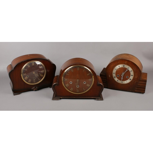 75 - Two Smith's mantel clocks and one similar example