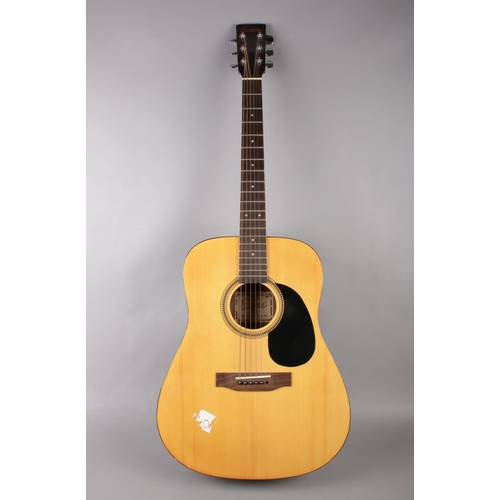 378 - Acoustic Guitar by Encore Model No. W255 together with soft carry case.